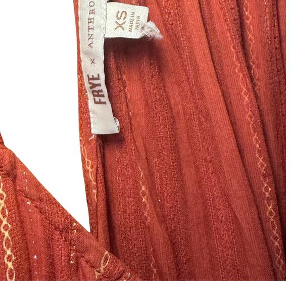 FRYE X Anthropologie 100% Cotton tieired halter dress XS Boho cottagecore - Picture 5 of 9